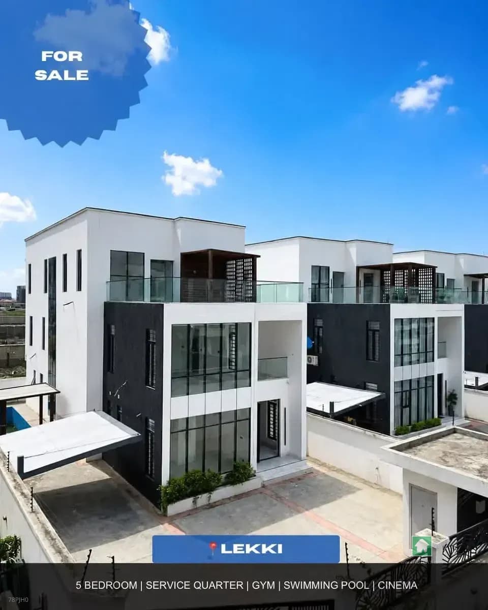 Detached Duplex in Lekki Phase 1, 5 Bedrooms, 400sqm, Fully Fitted Kitchen & Gym