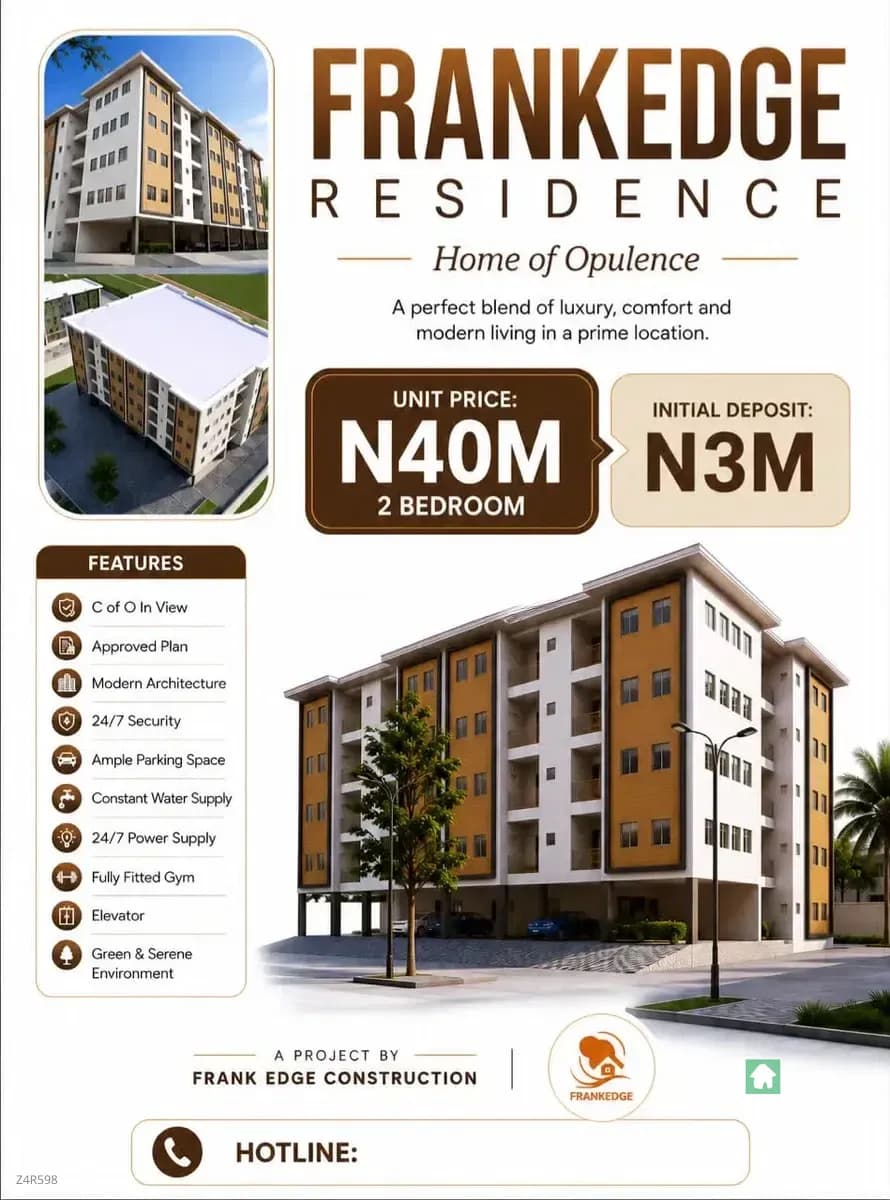 2-Bedroom Apartment, 2000 Sqm, Ikorodu